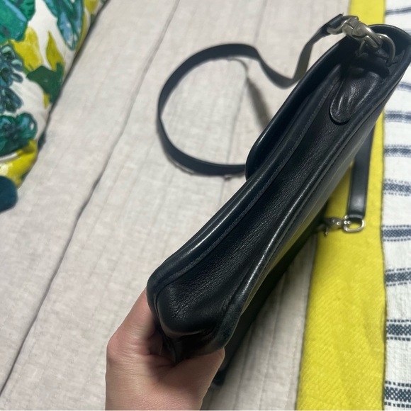 Vintage‎ COACH 100% Leather Satchel Purse Handbag Crossbody bag tote black - Picture 13 of 16